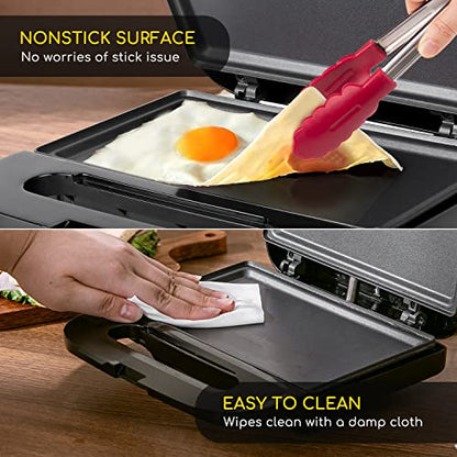 Aigostar Sandwich Maker, Non-Stick Panini Press Sandwich Maker