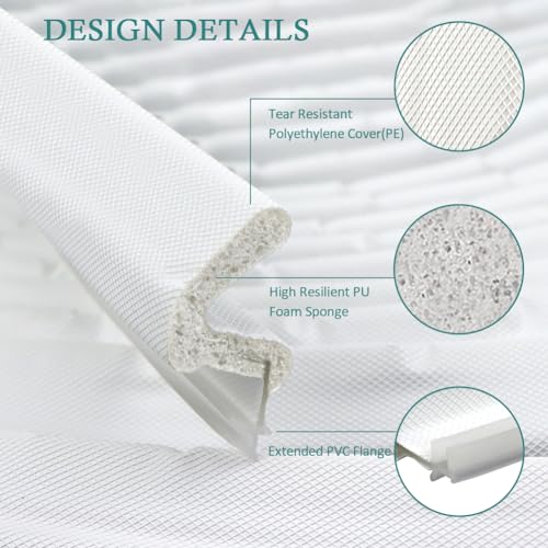 LSGCQ Kerf Weather Stripping for Door Seal Strip, 60 Ft, White - color: White, size: 60 Ft