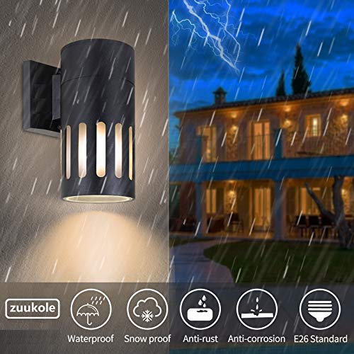 Outdoor Wall Sconce, Waterproof Exterior Lighting Fixture - color: Cylinder (Black B)
