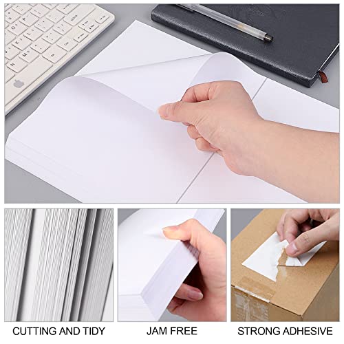 (500 Labels/250 Sheets) Labelebal Half Sheet Labels, Shipping Labels 2 Per Sheet for Laser & Inkjet Printers, 8.5" x 5.5" Address Labels, Totally 500 Pcs Half Sheet Shipping Labels - color: 2 Up - 500 Labels