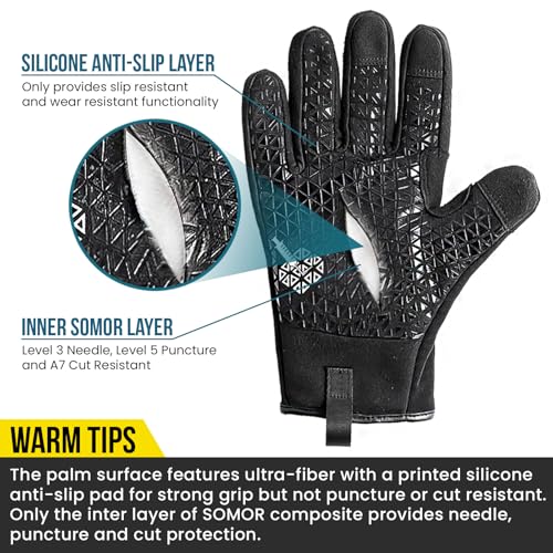 TAILI Level 5 Puncture, Level 3 Needle and A7 Cut Resistant Work Gloves, M