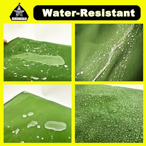 16oz Heavy Duty Canvas Tarp 4x8 Feet Water-Resistant - color: 28mil-green, size: 4Feet x 8Feet-Finished size