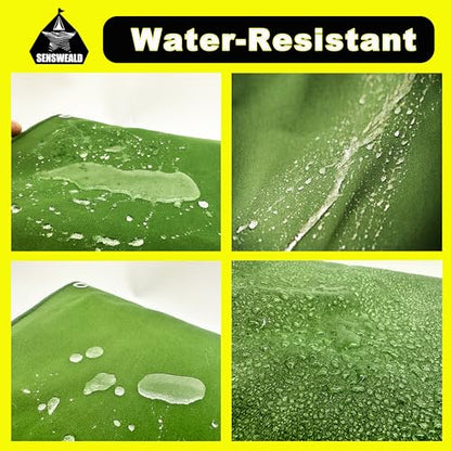 16oz Heavy Duty Canvas Tarp 6x6 Feet Water-Resistant - color: 28mil-green, size: 6x6 Feet-Finished size