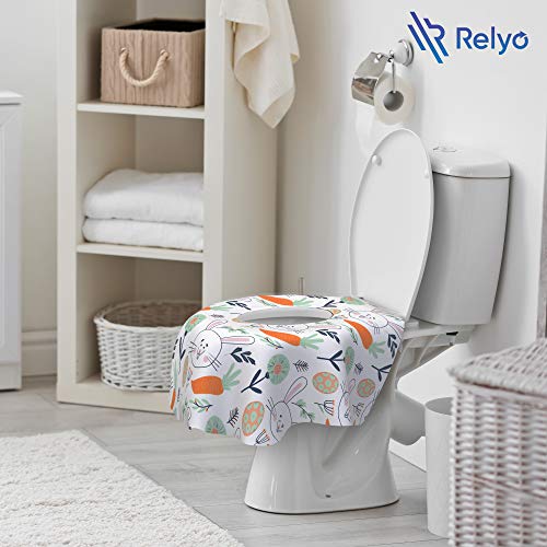Relyo Disposable Toilet Seat Cover for Travel, Kids, 20 Pack, Bunny - color: Easter Bunny
