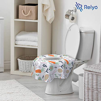 Relyo Disposable Toilet Seat Cover for Travel, Kids, 20 Pack, Bunny - color: Easter Bunny