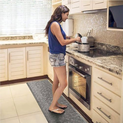 WISELIFE Kitchen Mat Cushioned Anti Fatigue Runner Rug, 17.3"x60", Grey - color: Grey, size: 1'5" x 5' (Rectangular)