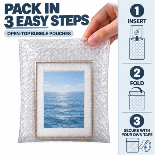 100PCS 4x8" Clear Bubble Pouches Wrap,Double Wall Cushioned Wrap,Shockproof - size: 100PCS 4x8"