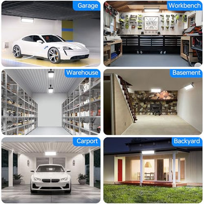 YQNLIFA 150W LED Shop Light, 18000LM 6000K Waterproof Garage Lights, 2 Pack