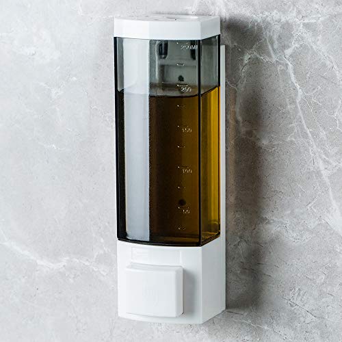 Soap Dispensers 250ml ABS Plastic Drill Free with Adhesive Wall Mount - size: 1-Chamber