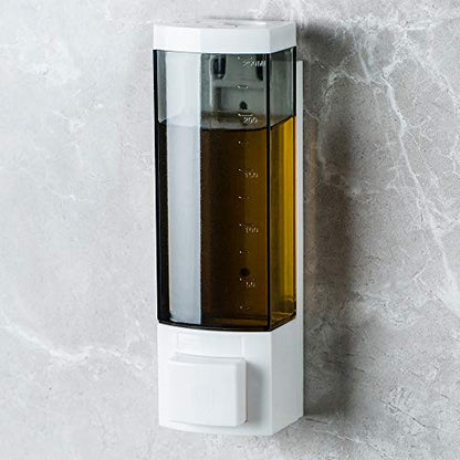Soap Dispensers 250ml ABS Plastic Drill Free with Adhesive Wall Mount - size: 1-Chamber