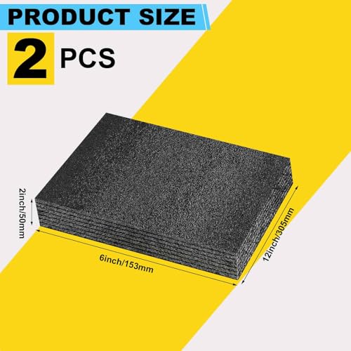 Hoolerry 2 Pcs Polyethylene Foam Block, 12" X 6" X 2", Black - size: 12" X 6" X 2"