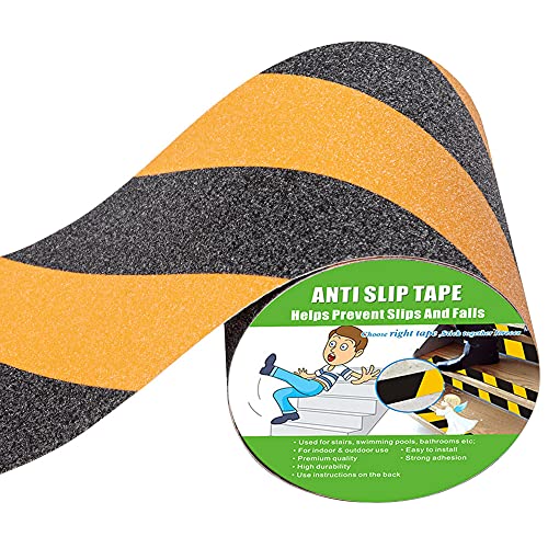 Yorwe Anti Slip Tape Stairs & Ramps, Traction Grip(6" x 190", Black/Yellow) - color: Black / Yellow, size: 6" Width x 190" Long