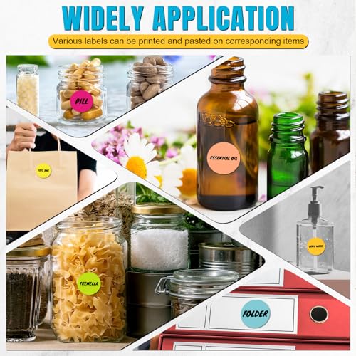 500 Pcs/ 1 Roll Thermal Sticker Labels, Round, 1.5 Inches, Vibrant - color: Vibrant, size: 1.5 Inches, style: Round