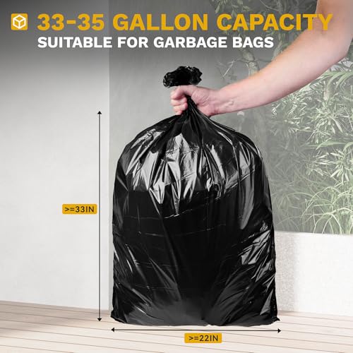 DWVO 2-Pack 38 Gallon Large Outdoor Trash Can w/Lid and Drip Tray, Black - color: Black, size: 38 Gallon X 2 Pack