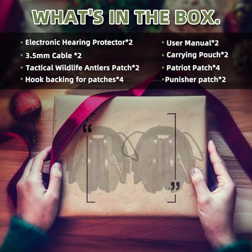 PROHEAR 2 Pack Electronic Ear Protections for Shooting with 4X Sound Amplification, Gun Range Hearing Protection Muffs, NRR 23dB Noise Reduction Headphones for Hunting, Black and Green - style: Electronic-black+green