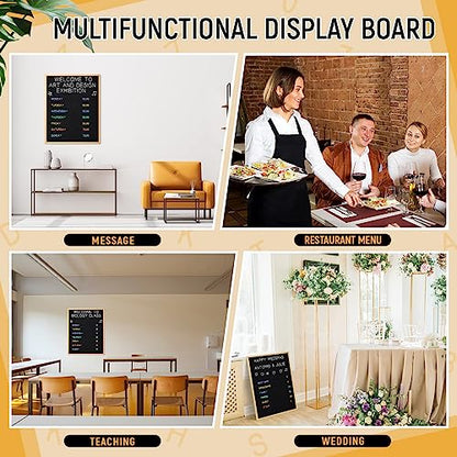 BBTO 1 Pcs Large Felt Letter Board Sign 24 x 30 Inch, Changeable Letter Board with Boxes, Large Felt Menu for Restaurant Announcements, Restaurant Menus (Black,Classic) - color: Black, size: Classic