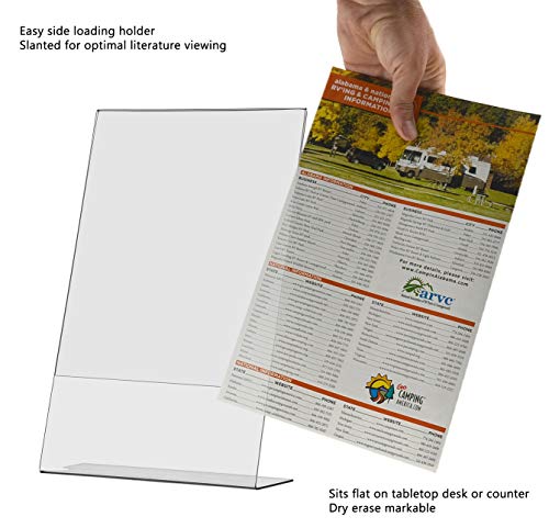 Marketing Holders 2 Pack Sign Holder 8.5" x 14" Countertop Clear Acrylic Side Loading Table Tent Display Stand for Printed Legal Size Paper Photo Display at Medical Office or Restaurants - size: 8.5"w x 14"h