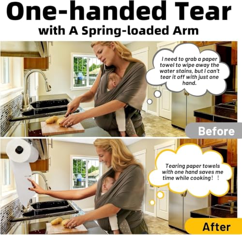 Under Cabinet Paper Towel Holder, One-Hand Tear Kitchen Paper Towel Holder - color: Sliver