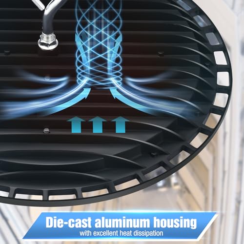 YANYCN 8 Pack 240W UFO Led High Bay Light Fixture,120VAC,40000LM,5000K Daylight Commercial Shop Bay Lighting,[1050W MH/HPS Equiv.] US Plug Area Lighting for Warehouse/Barn/Gym/Factory/Workshop - size: 240W 8pack UFO Led High Bay light