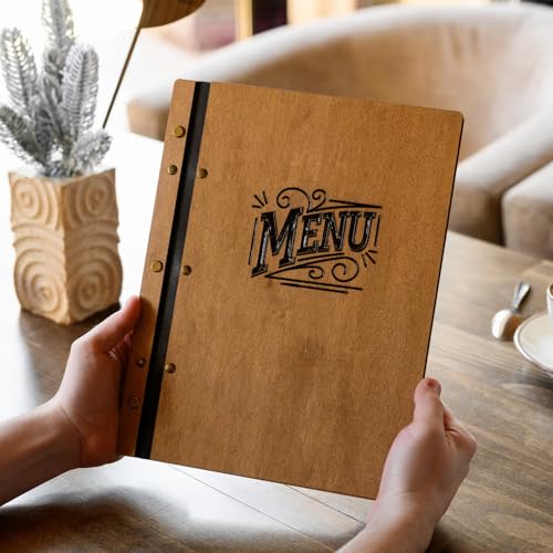 Inko Horeca - Wooden Menu Holder 11.8 х 9 inch - Menu Book for Restaurant - Hard Folding Menu Covers - Wooden Cafe Menu Folder Book for Bar - Bar Menu Sign (Oak) - color: Oak