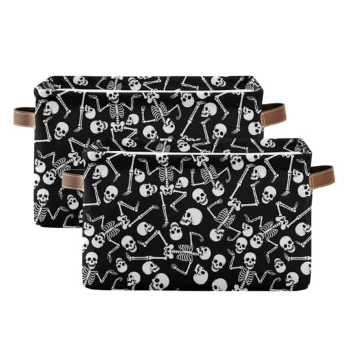 Halloween Skull Rectangular Storage Basket Organizer Bin Shelf Baskets For Clothes Gifts For Home Office Dorm - color: Skull