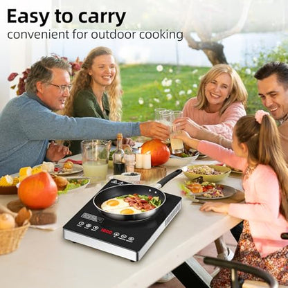 Single Burner Electric Cooktop,110V 1800W Electric Stove Top with LED Touch Control,9 Power Levels, 3 hTimer, Safety Lock, portable cooktop Overheat protection - size: Single Burner Electric Cooktop