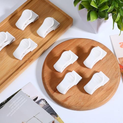 32 Pcs Plastic Gridwall Clips, Accessory Hooks for Hanging Display Sign Holder, Storage and Organization in Retail, Home, Workspace, White