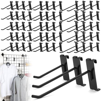 60 Pcs Gridwall Hooks, 4/6/8 Inch Grid Wall Hook Display for Gridwall Panel - size: 4/6/8 Inch