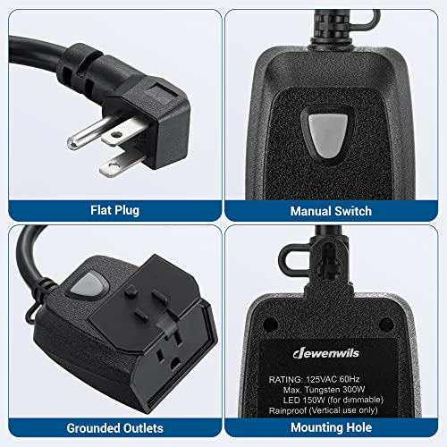 DEWENWILS Outdoor Dimmer for String Lights, 100FT Remote Switch Range