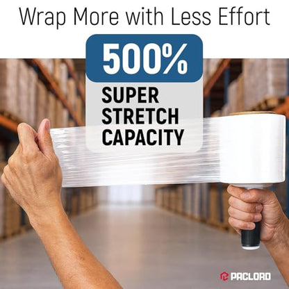 5” x 1000’ Stretch Wrap Mini 4 Rolls with Handle – Clear Plastic Stretch Film 80 Gauge, 500% Elongation, Heavy Duty Shrink Wrap for Moving, Packing & Shipping - style: Pack of 4