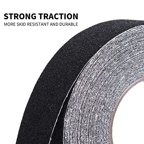 TAPEBEAR Black Grip Tape Anti Slip Traction Tape 4Inch x 60Ft - color: Black, size: 4in x 60feet