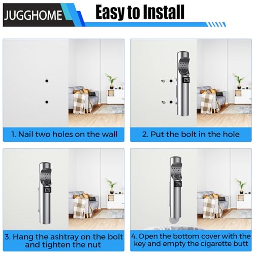Wall-Mount Cigarette Butt Receptacle for Outside, Outdoor Cigarette Butt Disposal, Commercial Smoking Receptacles to Avoid Discarding Cigarette Butts,Easy to Clean -Stainless Steel - color: Stainless Steel