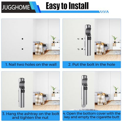 Wall-Mount Cigarette Butt Receptacle for Outside, Outdoor Cigarette Butt Disposal, Commercial Smoking Receptacles to Avoid Discarding Cigarette Butts,Easy to Clean -Stainless Steel - color: Stainless Steel