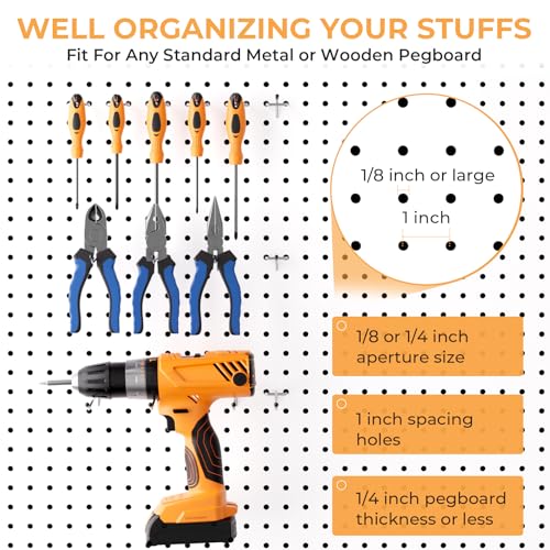 INCLY 50 Pack Pegboard Hooks, 2 Inch Metal Peg Board Hooks Accessories - color: Silver, size: 2 Inch