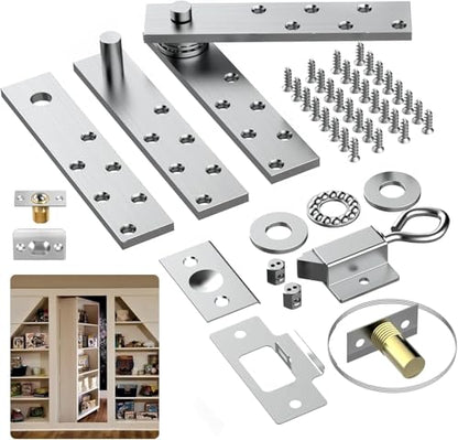 Pisman Pivot Door Hinges Heavy Duty, 360 Rotation for Secret Door - style: Pull Cable Style