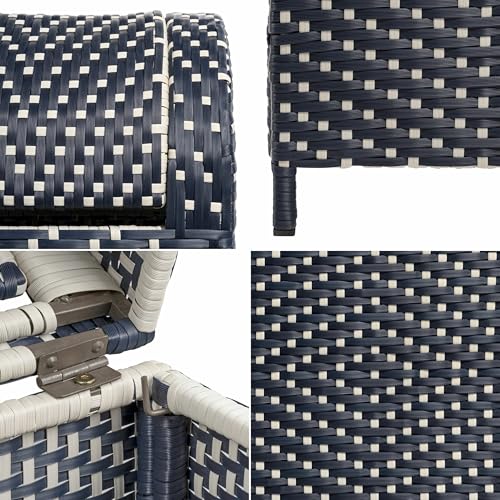 happimess Darla 24 Gal Outdoor Trash Can Swing Top, Navy/White - color: Navy/White, size: 24 Gallons