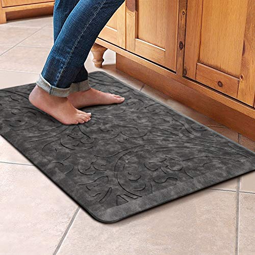 Kitchen Mat Cushioned Anti-Fatigue Comfort Standing Mat Rug for Home,Office - color: Grey, size: 1'5" x 2'4" (Rectangular)