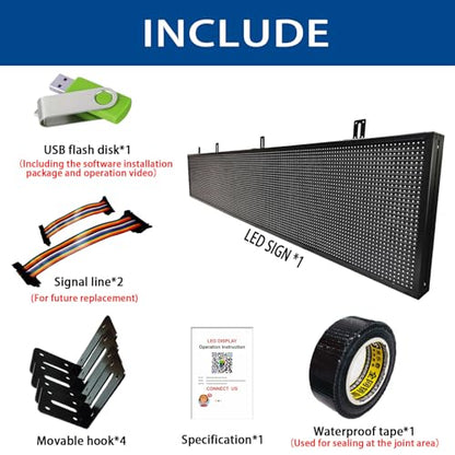 HS Led sign Outdoor Digital Programmable Open Neon Scrolling P10 77''x14''