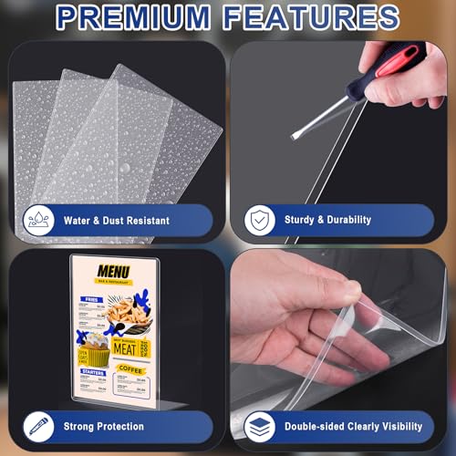 AKONEGE 25PCS Menu Covers 8.5" x 14" Rigid Print Protectors Clear Plastic Page Sheet Protectors for Legal Size Paper, Top Loading Hard Plastic Paper Sleeves for Poster Document Photo Birth Certificate - size: 8.5" x 14"