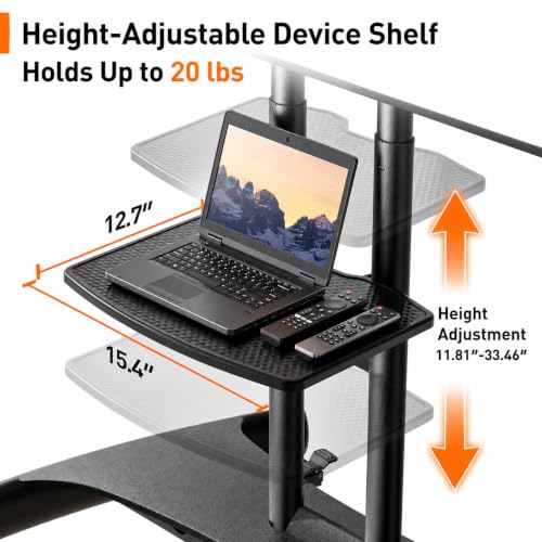 Perlegear Rolling TV Stand for 32-84 Inch TV, Mobile TV Cart up to 100lbs, Adjustable Height Outdoor TV Cart with Heavy-Duty Base, VESA 600x400mm, Portable TV Stand on Wheels for Livingroom PGTVMC05-1 - size: for 32-84 Inch TVs, style: Basic with Manual L