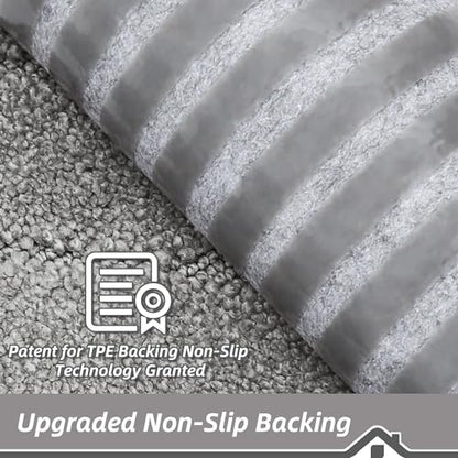 BEQHAUSE Non Slip Stair Treads for Wooden Steps 28" x 9", 4pcs, Grey - color: Grey - Geometric, size: 28 in X 9 in (4 Pieces)