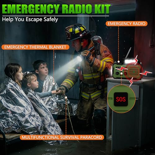 Emergency Radio Hand Crank Solar, 10000mAh/37000mWh Emergency Weather Radio