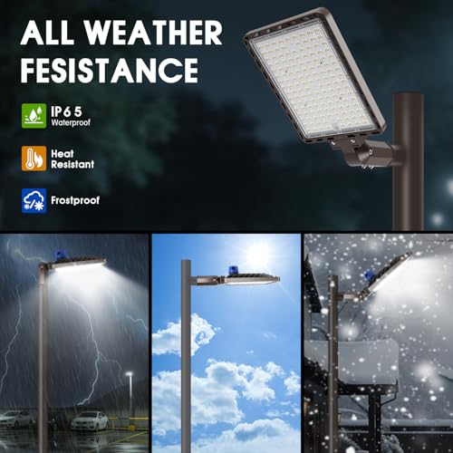 350W Parking Lot Light Slip Fitter Mount Dusk to Dawn Photocell - size: 350W/Slip Fitter/3PC