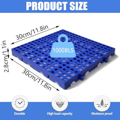 Plastic Pallets, Plastic Pallets for Basement Storage, Nestable Lightweight Waterproof for Basement Garage Supermarket (4)