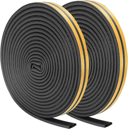 Weather Stripping Door Seal Strip, 65.6Ft Windows Insulation Tape, Black - color: Black, size: 65.6Ft