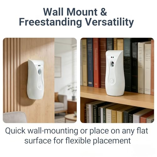 Automatic Air Freshener Dispensers (1-Pack) Timing Aromatherapy Diffuser for Bathroom, Office, Commercial & Home, Wall Mounted or Freestanding, White - size: 1 Pack