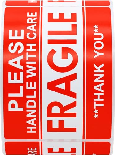 Hybsk Please Handle with Care Fragile Stickers Warning Labels for Shipping Packing Thank You Total 300 Labels Per Roll (2x3 Inch) - size: 2x3 Inch