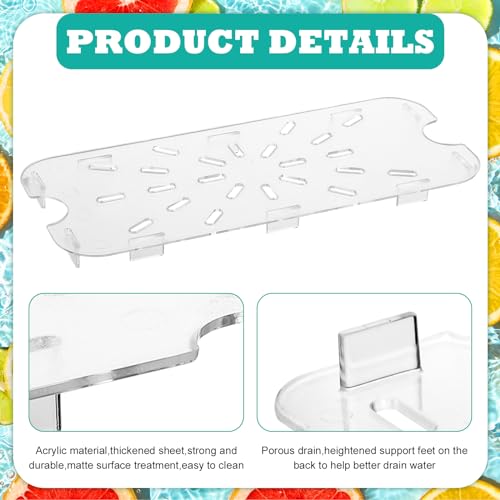 24 Pcs Plastic Drain Shelf, Drain Tray for 1/3 Size Food Pan - size: 1/3