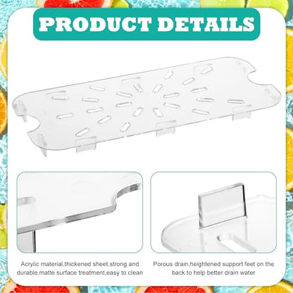 24 Pcs Plastic Drain Shelf, Drain Tray for 1/3 Size Food Pan - size: 1/3