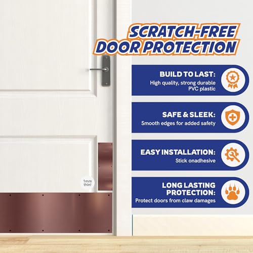 Panther Armor Bronze Door Kick Plate & Push Plate Set, Dog Scratch Guard - color: Bronze, size: Kick Plate [8x34in] & Push Plate [4x12in]